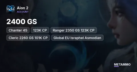 Chanter 45 | 2400 GS | 123K CP | Ranger 2350 GS 123K CP | Cleric 2260 GS 101K CP | Global EU Israphel Asmodian