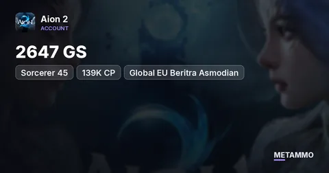 Sorcerer 45 | 2647 GS | 139K CP | Global EU Beritra Asmodian