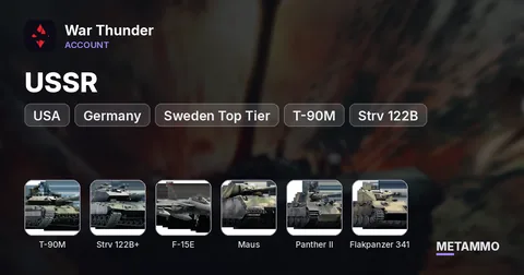 USSR + USA + Germany + Sweden Top Tier | T-90M, Strv 122B+, Leopard 2A6, F-15E | Maus, Panther II, Flakpanzer 341