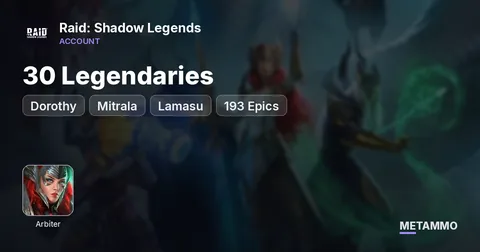 30 Legendaries | Dorothy, Arbiter, Mitrala, Lamasu | 193 Epics