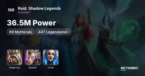 36.5M Power | 69 Mythicals | Siegfrund, Galathir, Krixia | 447 Legendaries