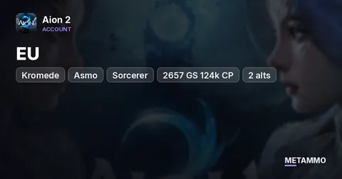 EU, Kromede (Asmo) Sorcerer - 2657 GS 124k CP + (2 alts) Full Nuakum, and Kromede set