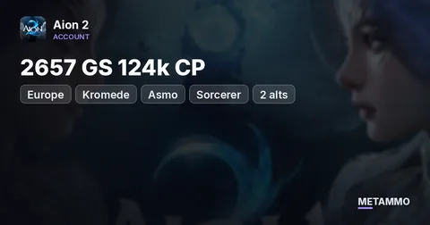 EU, Kromede (Asmo) Sorcerer - 2657 GS 124k CP + (2 alts) Full Nuakum, and Kromede set
