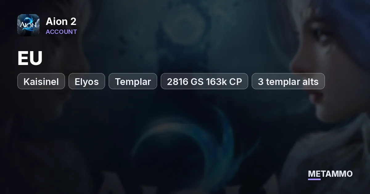 EU, Kaisinel (Elyos) Templar - 2816 GS 163k CP + (3 templar alts) Full Nuakum, and Kromede set + crafted Guard - Aion 2 account summary