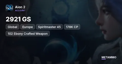 Spiritmaster 45 | 2921 GS | 178K CP | 102 Ebony Crafted Weapon | Ultimate Founder's Pack | Global EU Ulgorn Asmodian