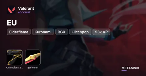 [EU] Champions 2023 | Ignite Fan | Elderflame | Kuronami | RGX | Glitchpop | 93k VP | 106 Skins