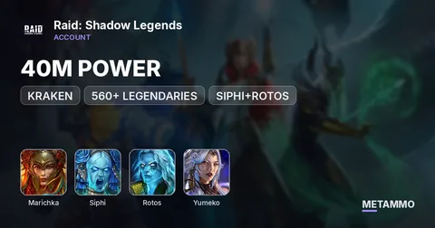 KRAKEN | 40M POWER + 560+ LEGENDARIES | MARICHKA, SIPHI+ROTOS, YUMEKO