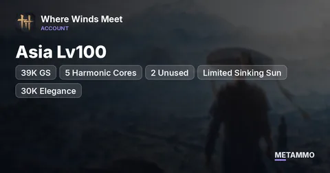 Asia Lv100 | 39K GS | 5 Harmonic Cores (2 Unused) | Limited Sinking Sun | 30K Elegance
