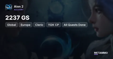 Cleric | 2237 GS | 112K CP | All Quests Done | All Dungeons and Strongholds Done | Global EU Bakarma Elyos
