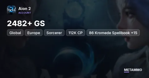 Sorcerer | 2482+ GS | 112K CP | 86 Kromede Spellbook +15 | Genus 10 | Alt 45 1400 GS | Global EU Kromede Asmodian