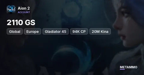 Gladiator 45 | 2110 GS | 94K CP | 20M Kina | 2k+ Energy | 3 Alts 45/23/23 | Global EU Kaisinel Elyos