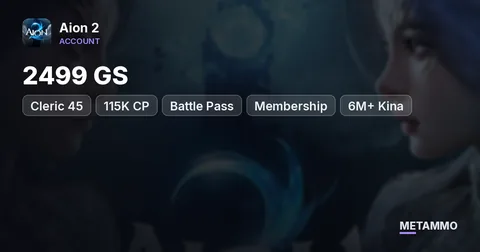 Cleric 45 | 2499 GS | 115K CP | Battle Pass + Membership | 6M+ Kina | Global NA East Azphel Asmodian