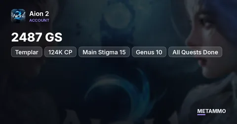 Templar | 2487 GS | 124K CP | Main Stigma 15 | Genus 10 | All Quests Done | Global EU Kromede Asmodian