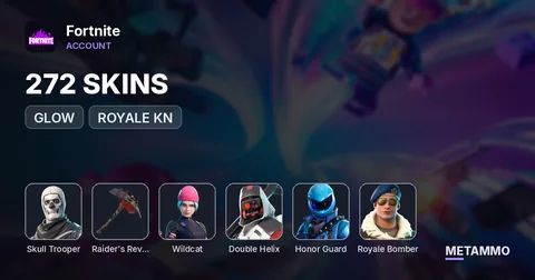 272 SKINS + OG SKULL TROOPER + OG RAIDERS REVENGE + WILDCAT + DOUBLE HELIX + HONOR GUARD + ROYALE BOMBER + GLOW + ROYALE KN