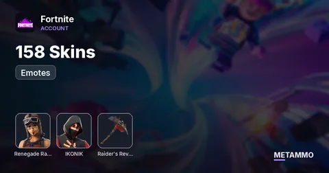 158 Skins + OG Rene + Ikonik + Raiders Revenge + Emotes