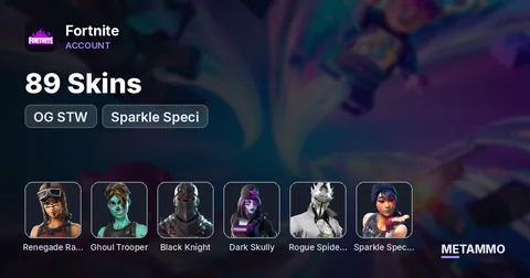 89 Skins | OG STW | OG Renegade Raider | OG Ghoul Trooper | Black Knight | Dark Skully | Rogue Spider Knight | Sparkle Speci
