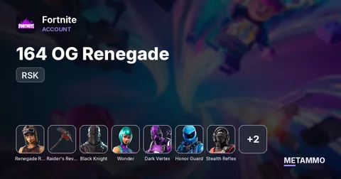 164 OG Renegade + OG Raiders + Black Knight + Wonder + Dark Vertex + Honor Guard + Stealth Reflex + RSK + Glow + Travis Scot