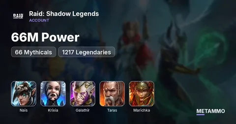 66M Power | 66 Mythicals | Nais, Krixia, Galathir | Taras + Marichka | 1217 Legendaries
