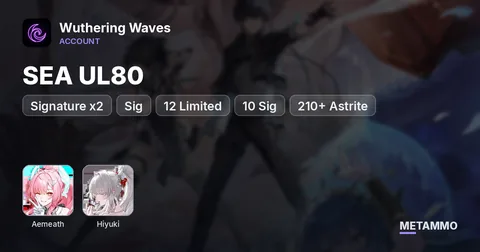 SEA UL80 | S6 Aemeath + Signature x2 | S1 Hiyuki + Sig | 12 Limited + 10 Sig | 210+ Astrite