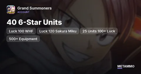 Luck 100 WHF | Luck 120 Sakura Miku | 40 6-Star Units | 25 Units 100+ Luck | 500+ Equipment