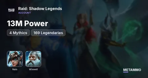 13M Power | 4 Mythics | Nais, Harima, Wixwell, Pallas, Thor, Gnut | 169 Legendaries