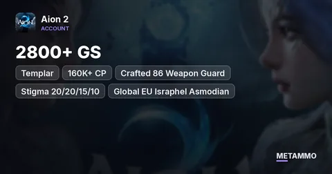 Templar | 2800+ GS | 160K+ CP | Crafted 86 Weapon Guard | Stigma 20/20/15/10 | Global EU Israphel Asmodian