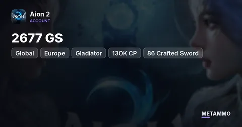 Gladiator | 2677 GS | 130K CP | 86 Crafted Sword | All Other Gear 86 | 70 Crafted Ring | Global EU Siel Elyos