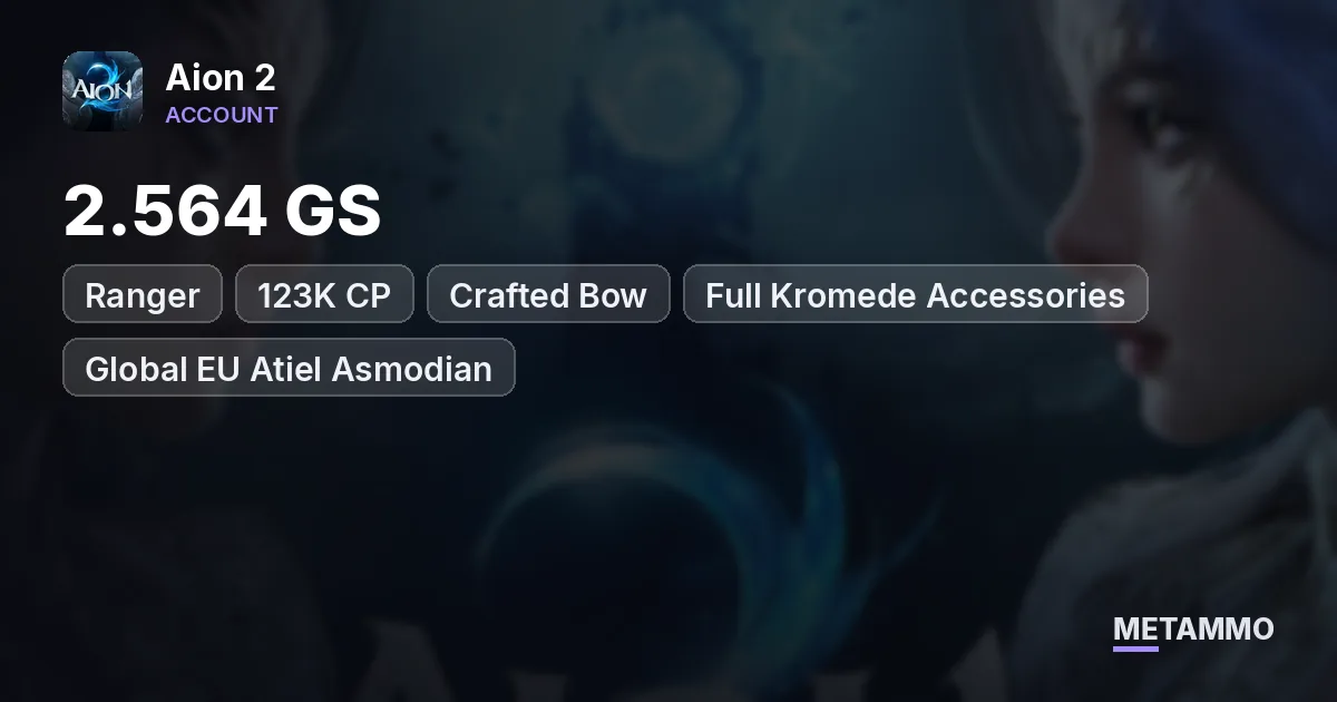 Ranger | 2.564 GS | 123K CP | Crafted Bow | Full Kromede Accessories | Global EU Atiel Asmodian - Aion 2 account summary