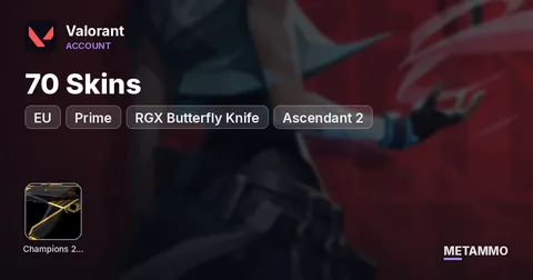 [EU] Champions 2023 | Prime | RGX Butterfly Knife | 70 Skins | Ascendant 2