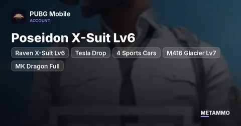 Poseidon X-Suit Lv6 + Raven X-Suit Lv6 | Tesla Drop + 4 Sports Cars | M416 Glacier Lv7 + MK Dragon Full