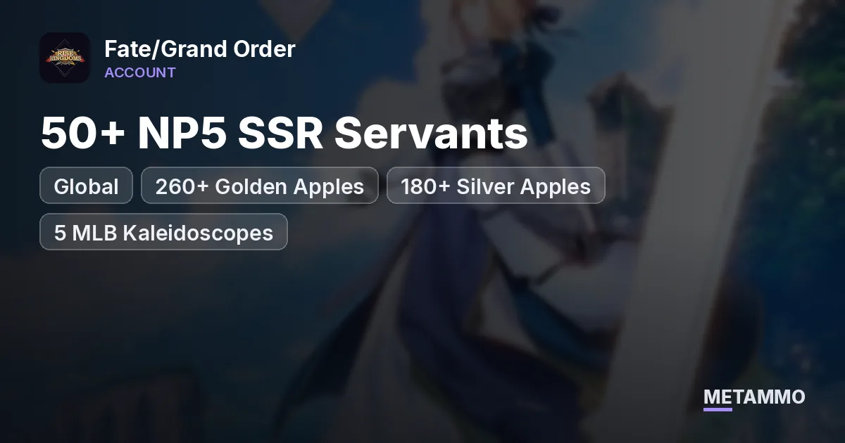 Global | 50+ NP5 SSR Servants | 260+ Golden Apples | 180+ Silver Apples | 5 MLB Kaleidoscopes - Fate/Grand Order account summary