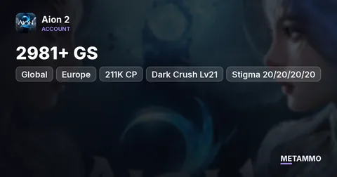 Chanter | 2981+ GS | 211K CP | Dark Crush Lv21 | Stigma 20/20/20/20 | 200/200 Pets | Global EU Ereshkigal Asmodian