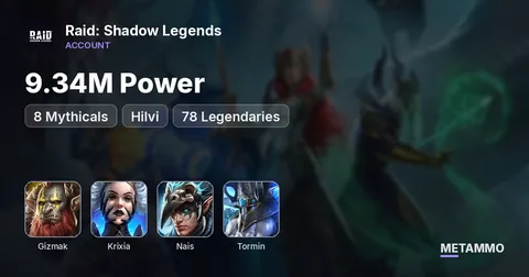 9.34M Power | 8 Mythicals | Gizmak, Krixia, Nais | Tormin + Hilvi | 78 Legendaries