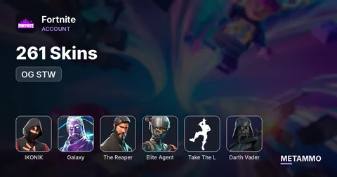 261 Skins | OG STW | IKONIK | Galaxy | The Reaper | Elite Agent | Take The L | Darth Vader