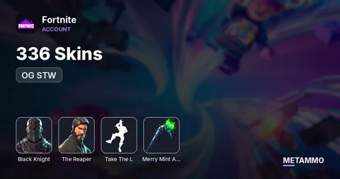 336 Skins | OG STW | Black Knight | The Reaper | Take The L | Merry Mint Axe