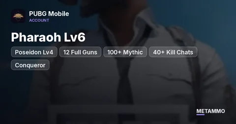 Pharaoh Lv6 + Poseidon Lv4 | 12 Full Guns | 100+ Mythic | 40+ Kill Chats | Conqueror