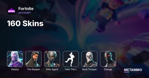 160 Skins | Galaxy | The Reaper | Elite Agent | Take The L | Skull Trooper | Omega
