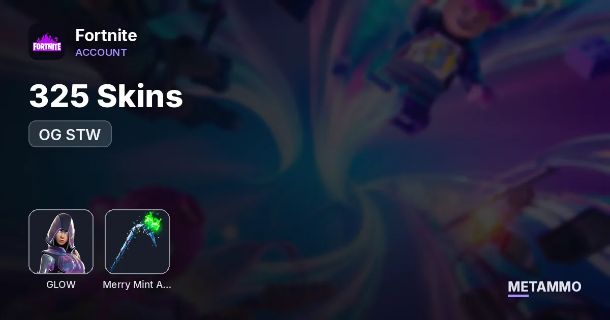 325 Skins | OG STW | Glow | Merry Mint Axe - Fortnite account summary