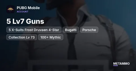 5 X-Suits Frost Druvaen 4-Star | Bugatti + Porsche | 5 Lv7 Guns | Collection Lv 73 | 100+ Mythic | Conqueror
