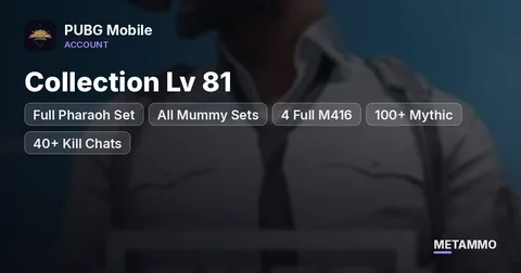 Full Pharaoh Set | All Mummy Sets | 4 Full M416 | Collection Lv 81 | 100+ Mythic | 40+ Kill Chats