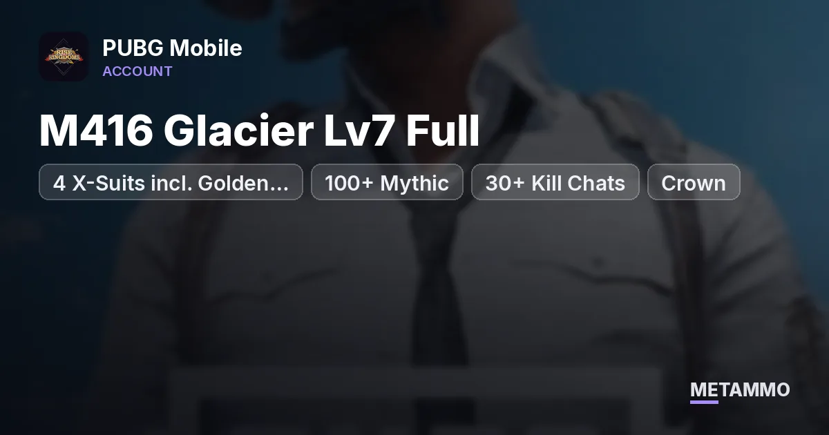 4 X-Suits incl. Golden Pharaoh 4 Stars | M416 Glacier Lv7 Full | 100+ Mythic | 30+ Kill Chats | Crown - PUBG Mobile account summary