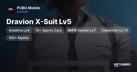 Dravion X-Suit Lv5 + Anukhra Lv4 | 10+ Sports Cars | M416 Glacier Lv7 | Collection Lv 75 | 100+ Mythic