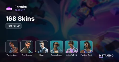 168 Skins | OG STW | Travis Scott | The Reaper | Gold Midas | Snoop Dogg | Juice WRLD | Playboi Carti