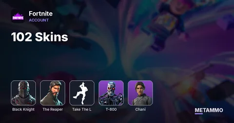 102 Skins | Black Knight | The Reaper | Take The L | T-800 | Chani