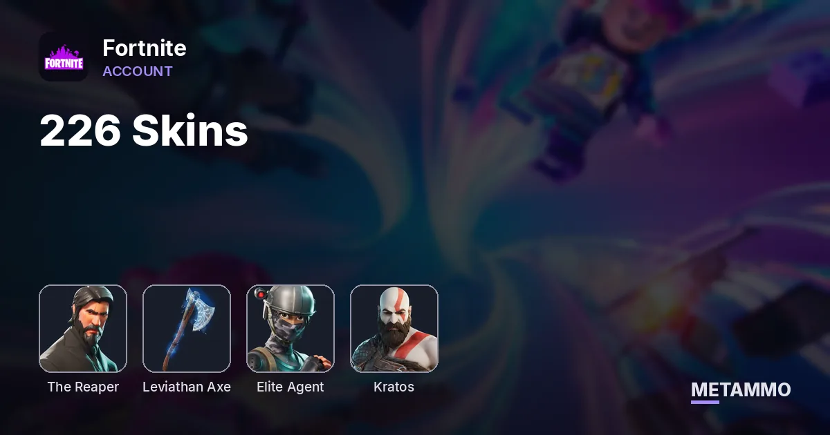 226 Skins | The Reaper | Leviathan Axe | Elite Agent | Kratos - Fortnite account summary
