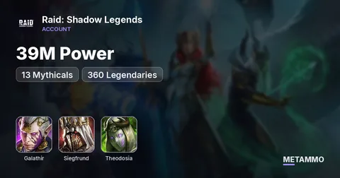 39M Power | 13 Mythicals | 360 Legendaries | Galathir, Siegfrund, Theodosia