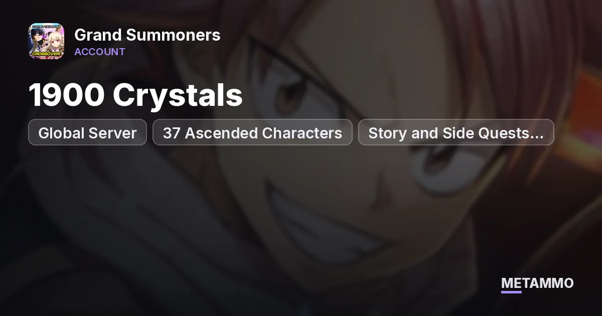 Global Server | 37 Ascended Characters | 1900 Crystals | Story and Side Quests Untouched - Grand Summoners account summary