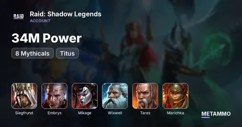 34M Power | 8 Mythicals | Siegfrund 6*, Embrys, Mikage | Titus + Wixwell | Taras + Marichka