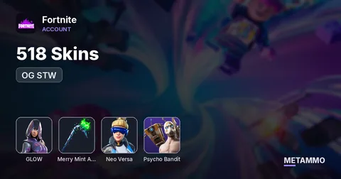 518 Skins | OG STW | Glow | Merry Mint Axe | Psycho Bandit | Neo Versa