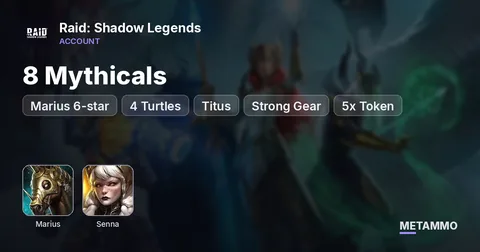 8 Mythicals | Marius 6-star | 4 Turtles | Senna + Titus | Strong Gear | 5x Token